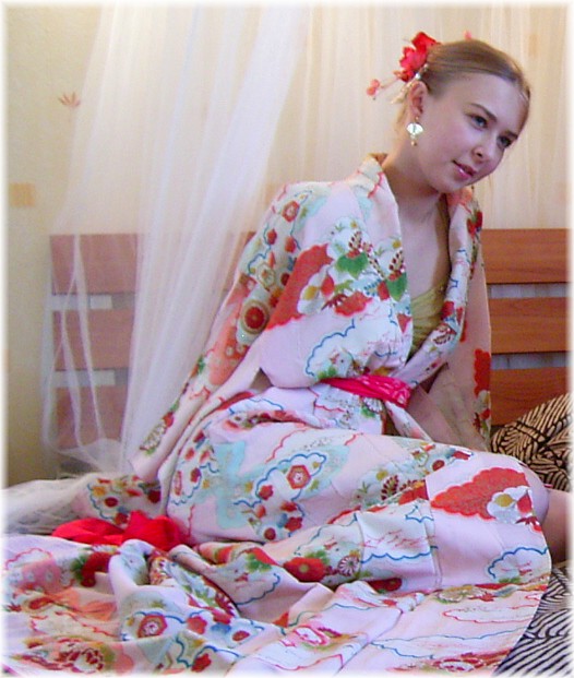 винтажное японское кимоно в интерьере