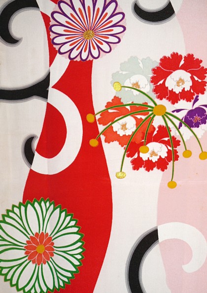 деталь рисунка ткани кимоно