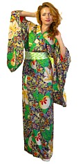Japanese traditional silk kimono, 1930's