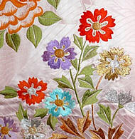 кимоно, деталь вышивки ткани