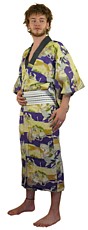 традиционная японская одежда: мужское шелковое кимоно 