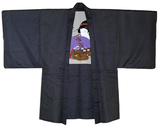 японская одежда -хаори с авторской росписью подкладки