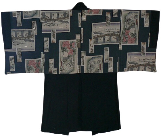 подкладка мужского винтажного японского хаори