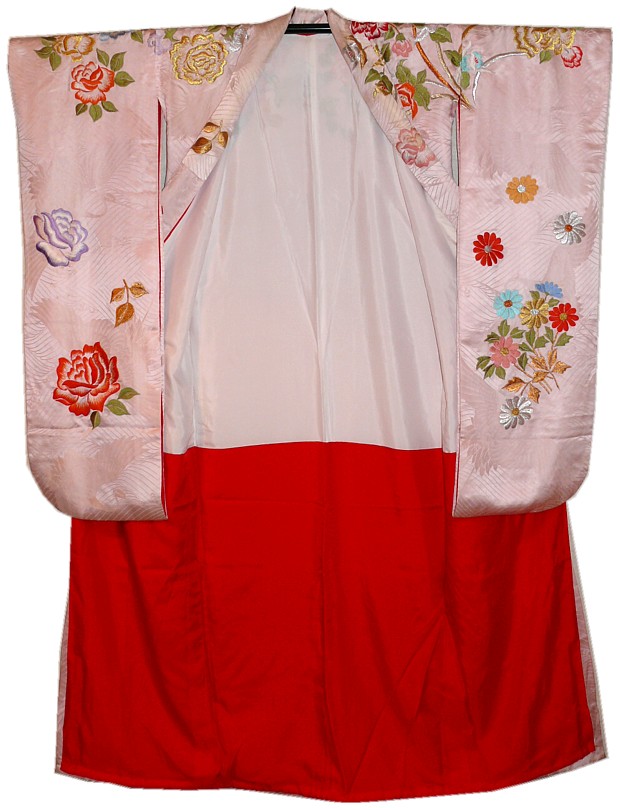 японское свадебное кимоно, шелк, вышивка, 1950-е гг.